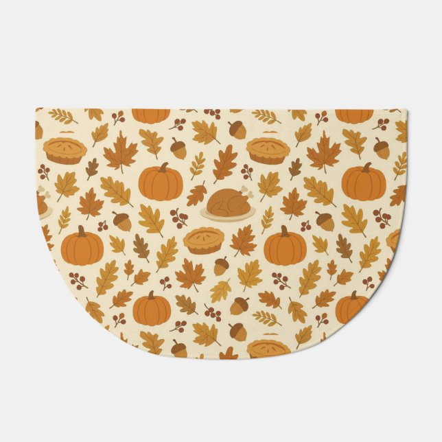 Classic Thanksgiving patterned  Doormat (Front)