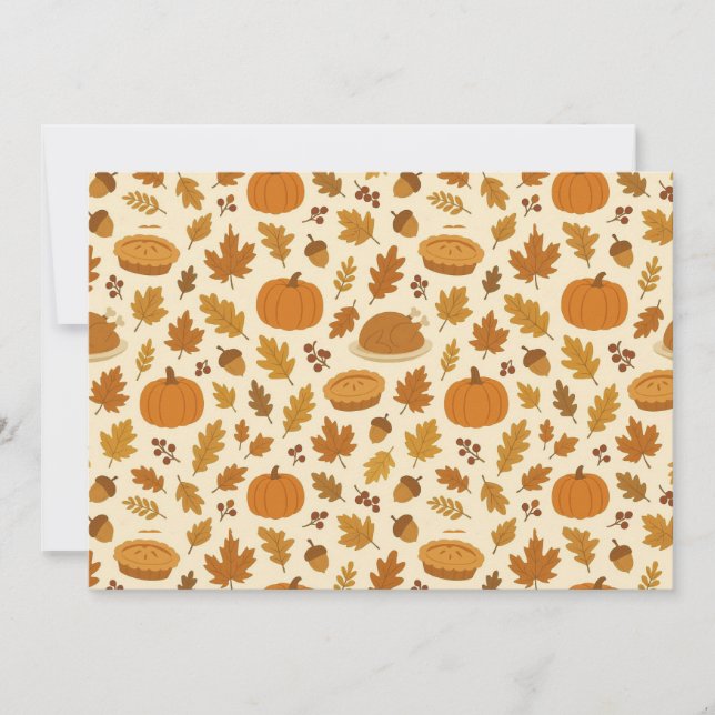 Classic Thanksgiving patterned  Invitation (Front)