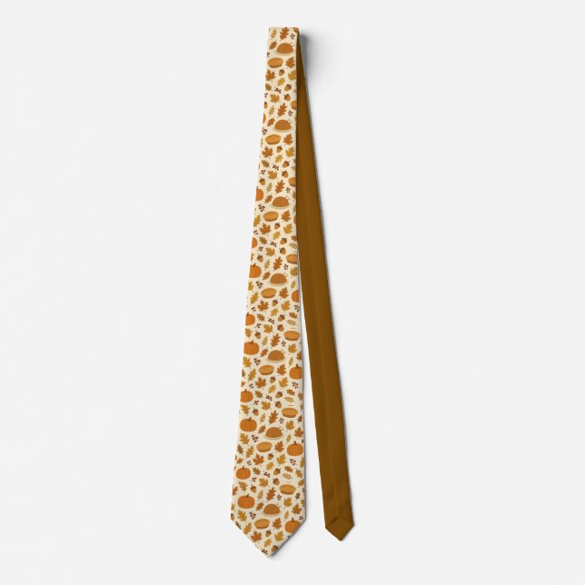 Classic Thanksgiving patterned  Neck Tie (Front)