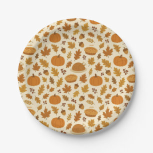 Classic Thanksgiving patterned Paper Plates