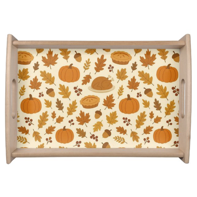 Classic Thanksgiving patterned  Serving Tray (Front)