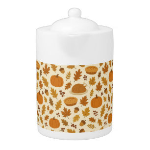 Classic Thanksgiving patterned Teapot