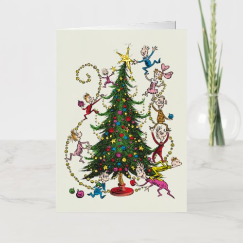 Classic The Grinch  Christmas Tree Foil Greeting Card