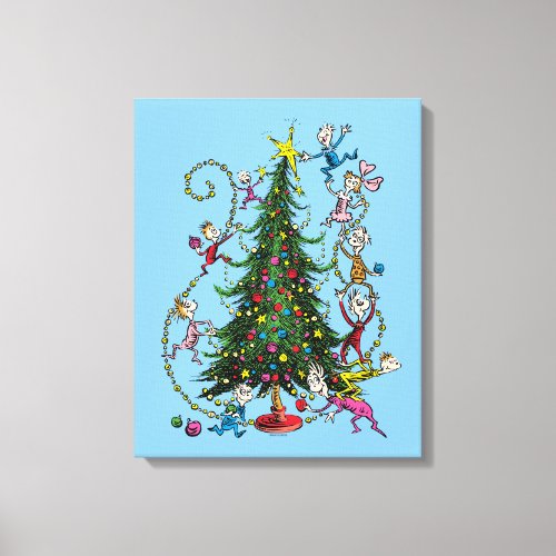 Classic The Grinch  Christmas Tree Holiday Canvas Print