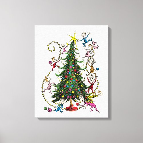 Classic The Grinch  Christmas Tree Holiday Canvas Print