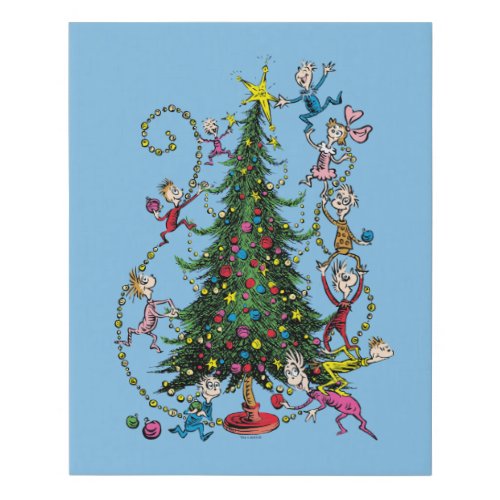 Classic The Grinch  Christmas Tree Holiday Faux Canvas Print