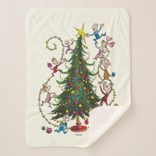 Classic The Grinch   Christmas Tree Sherpa Blanket