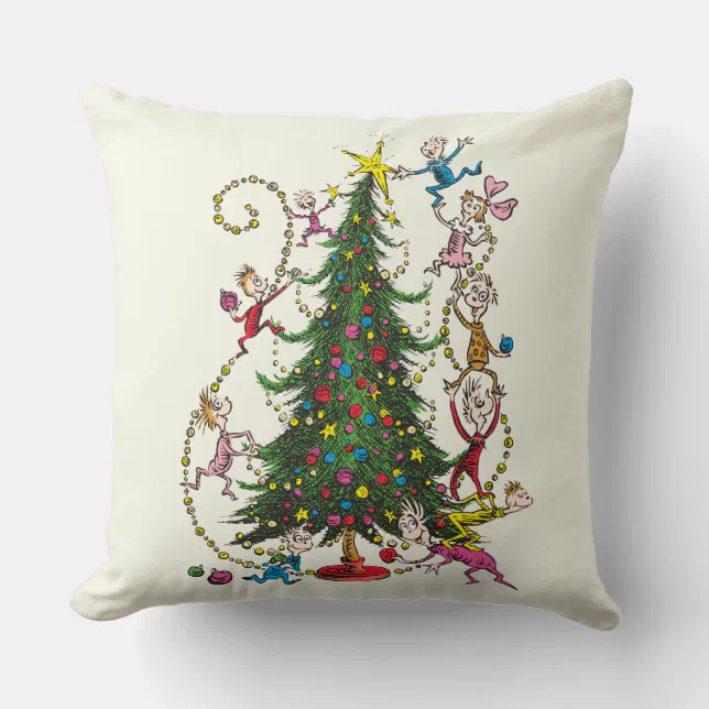 Classic The Grinch Christmas Tree Throw Pillow Zazzle
