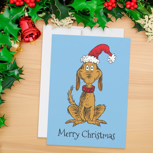 Classic The Grinch  Max _ Santa Hat Holiday Card