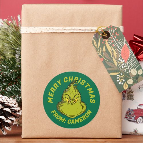 Classic The Grinch  Merry Christmas Classic Round Sticker