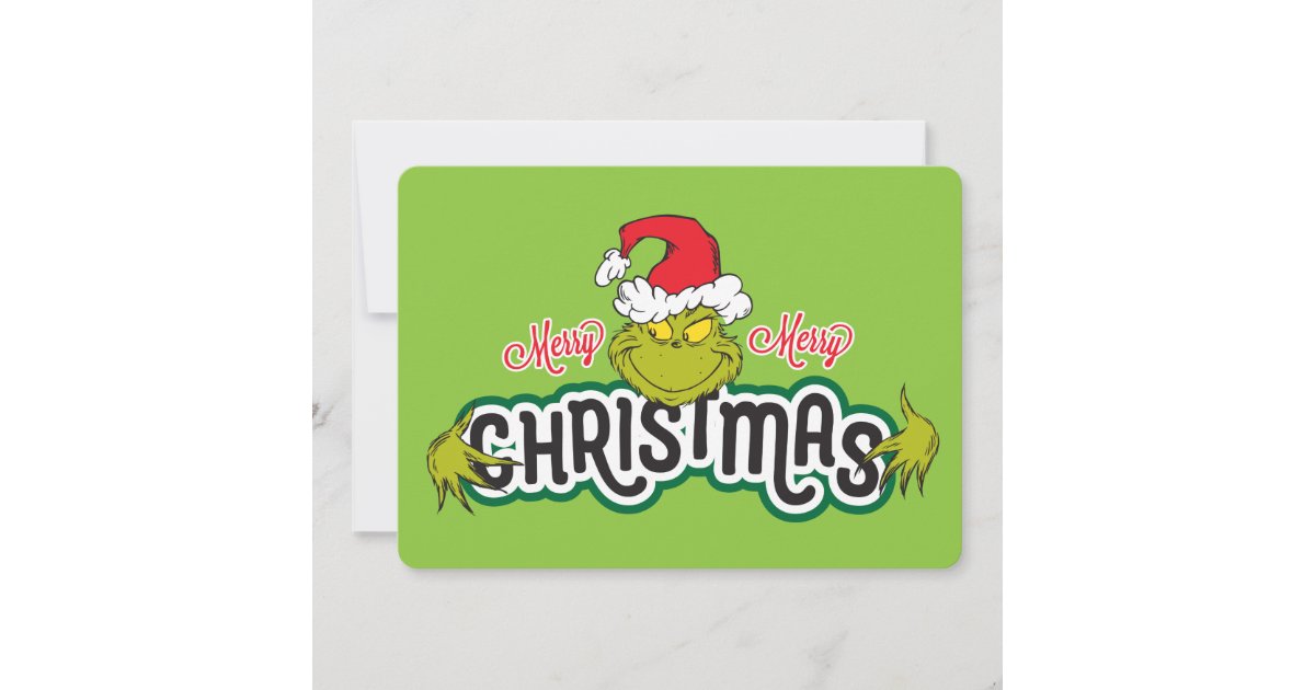 Classic The Grinch | Merry Merry Christmas Holiday Card | Zazzle
