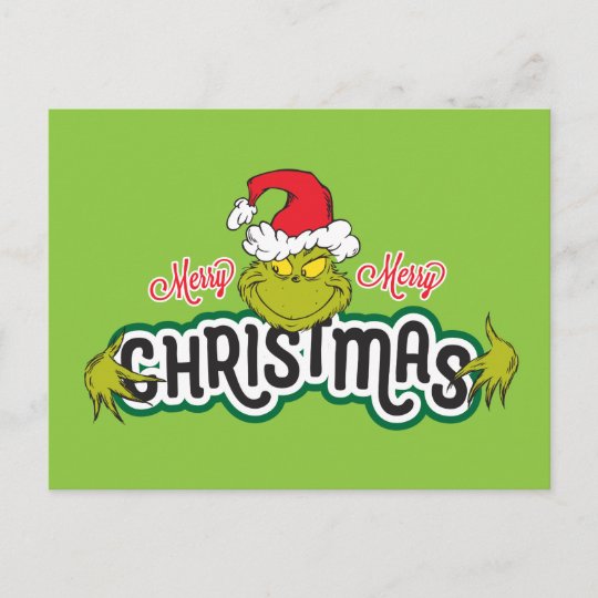 Classic The Grinch | Merry Merry Christmas Holiday Postcard | Zazzle.com
