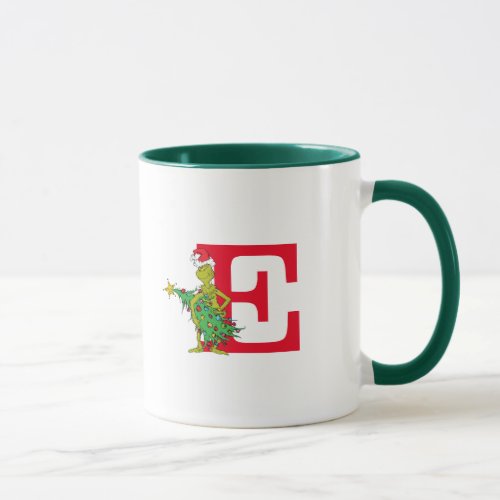 Classic The Grinch  Naughty Monogram E Mug