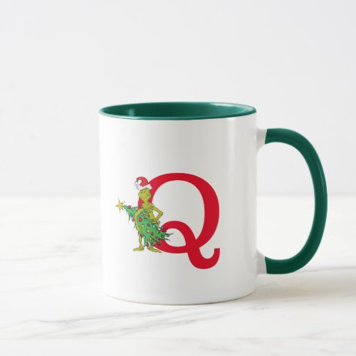 Classic The Grinch  Naughty Monogram Q Mug