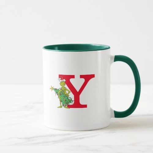 Classic The Grinch  Naughty Monogram Y Mug