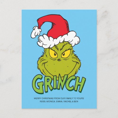 Classic The Grinch  Naughty or Nice Holiday Postcard