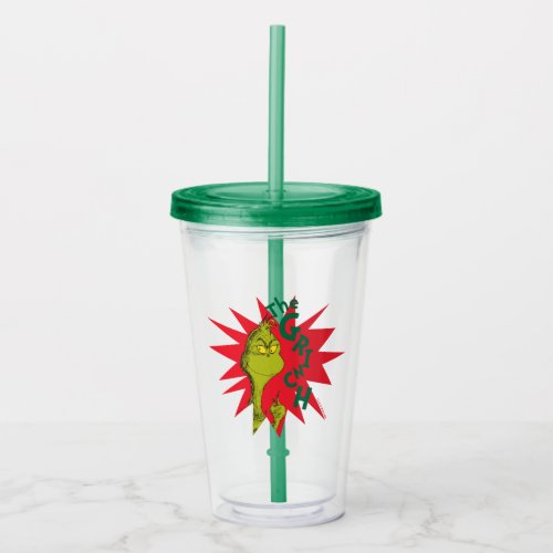 Classic The Grinch  Red Starburst Acrylic Tumbler