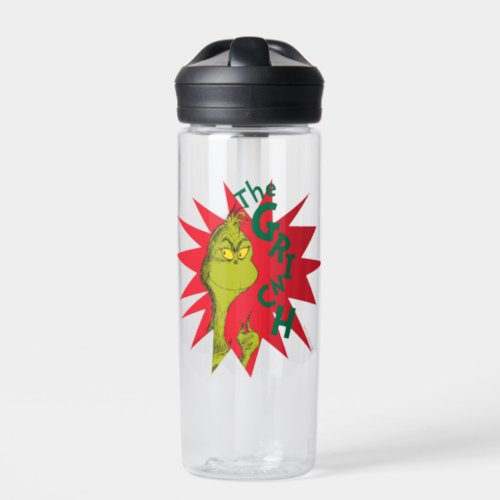 Classic The Grinch  Red Starburst Water Bottle