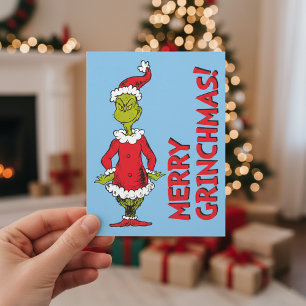 Classic The Grinch Santa Claus Holiday Postcard