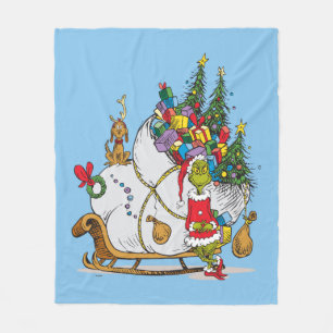 Classic The Grinch   The Grinch & Max Runaway Slei Fleece Blanket