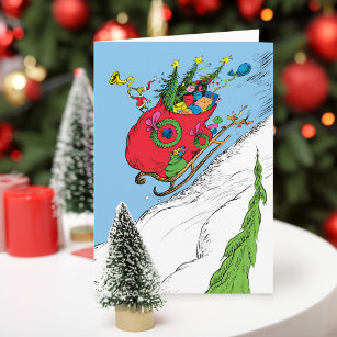 Classic The Grinch   The Grinch & Max Runaway Slei Holiday Card
