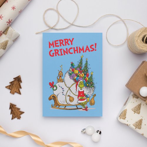 Classic The Grinch  The Grinch  Max Runaway Slei Holiday Card