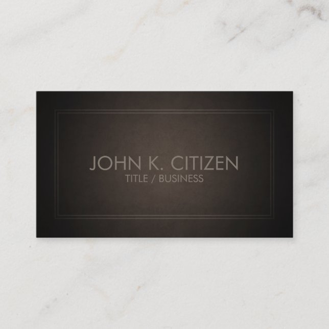 Classic Thin Border Brown Business Card (Front)