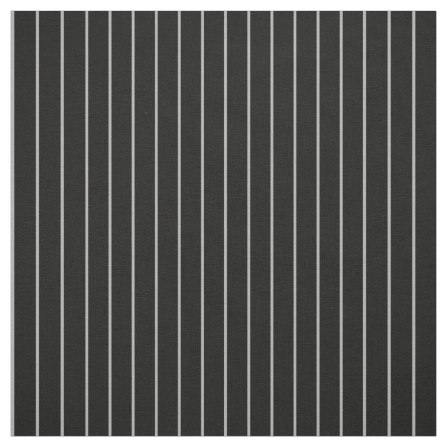Classic Thin Gray Black Pinstripe Striped Pattern Fabric (Swatch)
