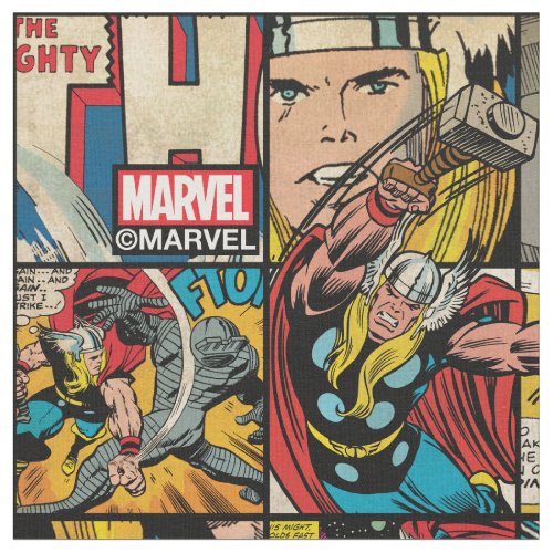 Classic Thor Comic Book Pattern Fabric