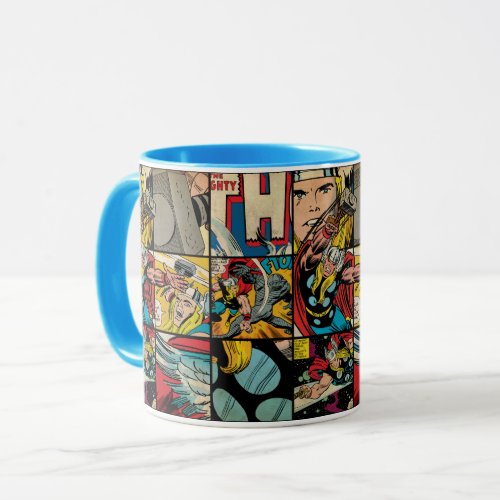 Classic Thor Comic Book Pattern Mug