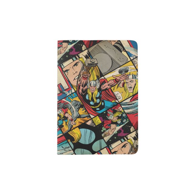 Classic Thor Comic Book Pattern Passport Holder (Front)