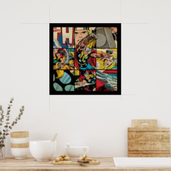 Classic Thor Comic Book Pattern Poster | Zazzle