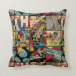 Classic Thor Comic Book Pattern Throw Pillow<br><div class="desc">This retro-inspired pattern features various panels from the Thor comic books and classic Thor character art.</div>