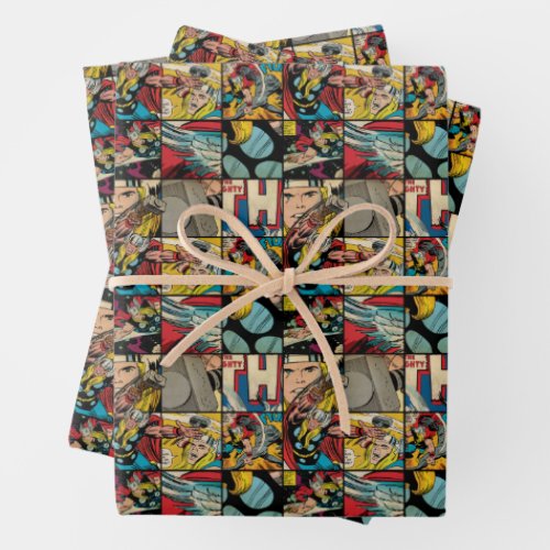 Classic Thor Comic Book Pattern Wrapping Paper Sheets