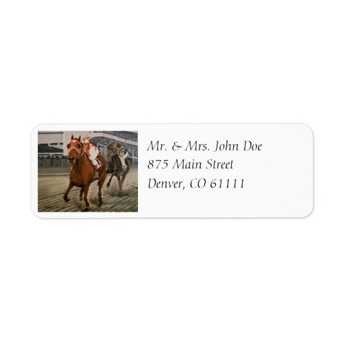 Classic Thoroughbred Race Horse Wins Label