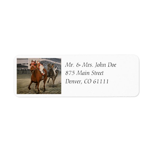 Classic Thoroughbred Race Horse Wins Label (Front)