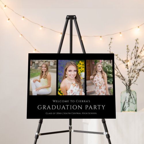 Classic Three Photo Graduation Party Welcome Foam Board