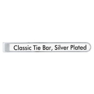 Classic Tie Bar, Silver Plated Silver Finish Tie Clip