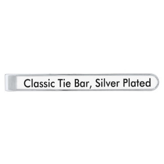 Classic Tie Bar, Silver Plated Silver Finish Tie Clip