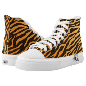 Classic tiger fur pattern, wildlife african cat High-Top sneakers