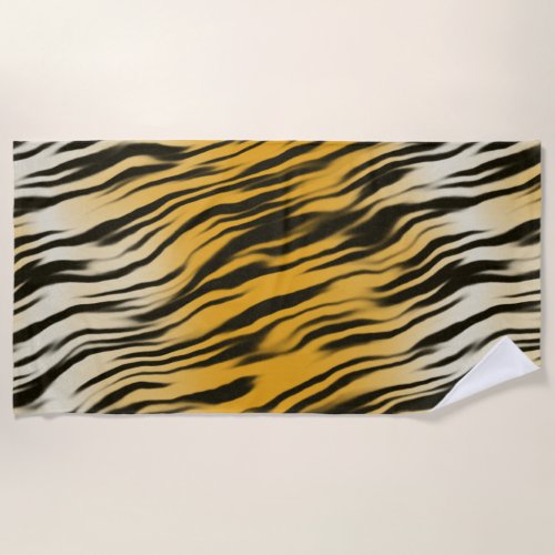 Classic Tiger Stripes Print Pattern Beach Towel