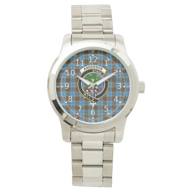 Classic Timeless Clan Anderson Tartan Plaid Gift Watch (Front)