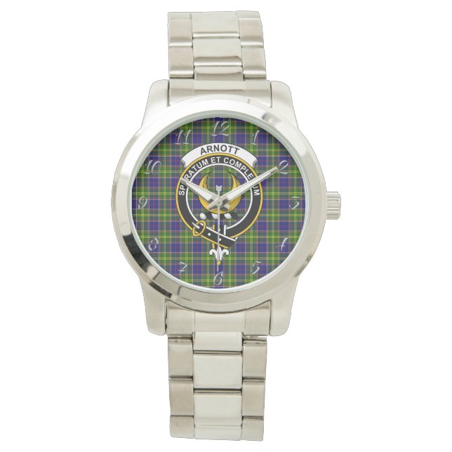 Classic Timeless Clan Arnott Tartan Plaid Gift Wat Watch (Front)