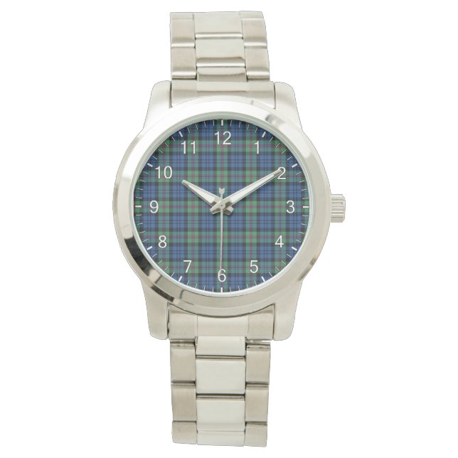 Classic Timeless Clan Baird Ancient Tartan Plaid Watch (Front)