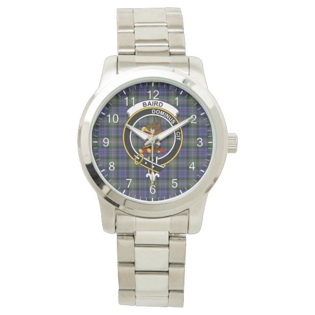 Classic Timeless Clan Baird Tartan Badge Plaid Watch (Front)