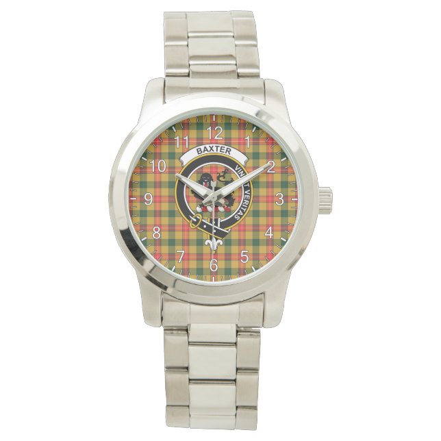 Classic Timeless Clan Baxter Tartan Badge Plaid Watch (Front)