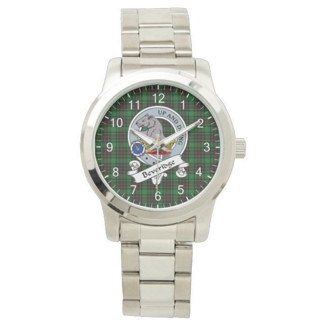 Classic Timeless Clan Beveridge Badge Tartan Plaid Watch (Front)