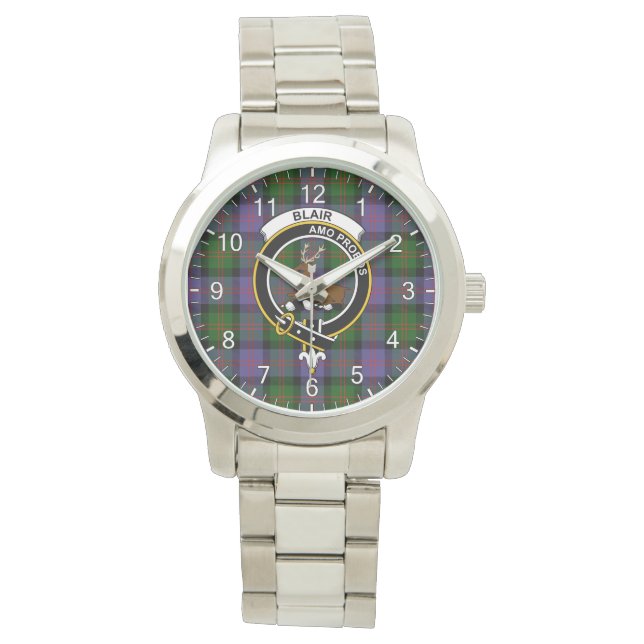 Classic Timeless Clan Blair Tartan Badge Plaid Gif Watch (Front)