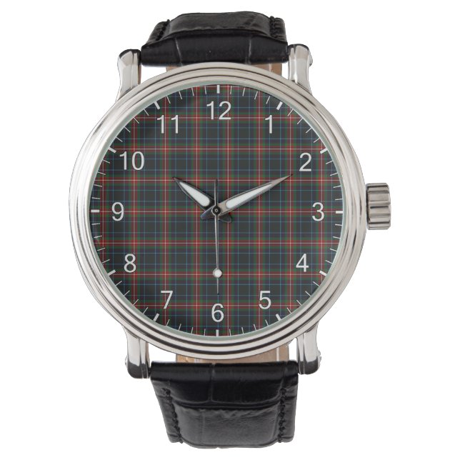 Classic Timeless Clan Braveheart Tartan Plaid Gift Watch (Front)
