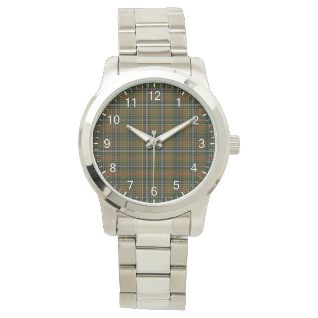 Classic Timeless Clan Brisbane Tartan Plaid Gift Watch (Front)